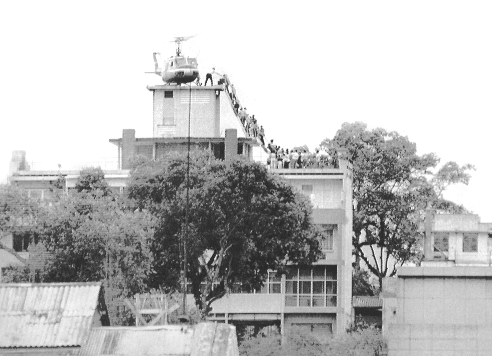 Air America helicopter evacuates Vietnamese April 29 1975